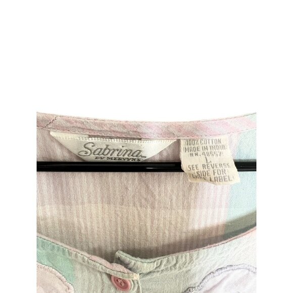 Vtg Nightgown Large Pastel Cotton Prairie Cottagecore Patchwork Dolly - Picture 11 of 16